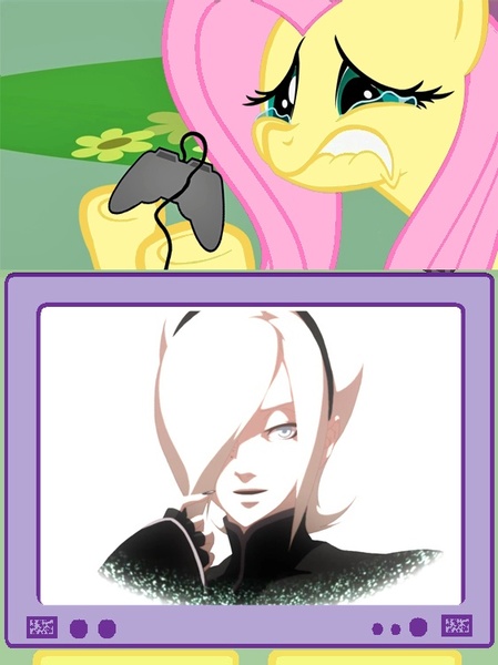 Size: 563x752 | Tagged: ash crimson, crying, derpibooru import, exploitable meme, fluttercry, fluttershy, gamershy, king of fighters, meme, obligatory pony, safe, snk, tv meme