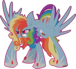 Size: 1015x933 | Tagged: angry, artist:cuttycommando, corrupted, derpibooru import, nightmare, nightmare rainbow dash, nightmarified, rainbow dash, safe, seven deadly sins, sloth, solo, spread wings, wings