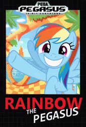 Size: 684x1000 | Tagged: safe, artist:nickyv917, derpibooru import, rainbow dash, box art, crossover, image, parody, png, sega genesis, sonic the hedgehog, sonic the hedgehog (series), video game