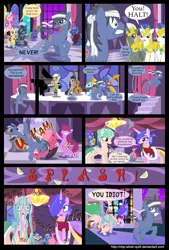 Size: 2000x2961 | Tagged: artist:mlp-silver-quill, bandage, beauty brass, berry punch, berryshine, comic, comic:a princess' tears, derpibooru import, frederic horseshoepin, medic, oc, oc:clutterstep, octavia melody, peach dream, pinkie pie, pokey pierce, royal guard, safe, top tier