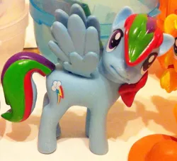 Size: 403x366 | Tagged: safe, derpibooru import, rainbow dash, pegasus, pony, female, figure, irl, mare, photo, ronbow dosh, solo, tomy, toy