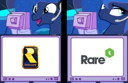 Size: 1176x766 | Tagged: derpibooru import, exploitable meme, gamer luna, meme, obligatory pony, princess luna, rareware, safe, tv meme