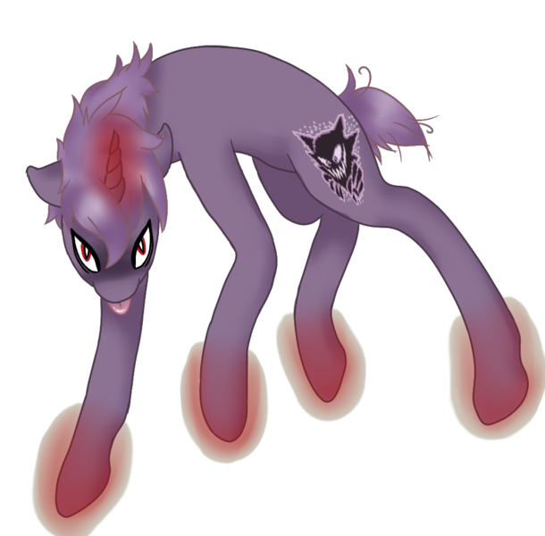 Size: 939x924 | Tagged: safe, artist:mondlichtkatze, derpibooru import, ponified, haunter, pony, pokémon, solo