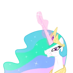 Size: 3000x3000 | Tagged: safe, artist:foxtail8000, derpibooru import, princess celestia, pony, .svg available, angry, female, magic, mare, simple background, solo, transparent background, vector