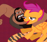 Size: 200x180 | Tagged: abuse, action hank, animated, chickun, chickun abuse, crossover, derpibooru import, dexter's laboratory, exploitable meme, faic, forced meme, masochism, meme, pony puff princess, safe, scootabuse, scootachicken, scootaloo