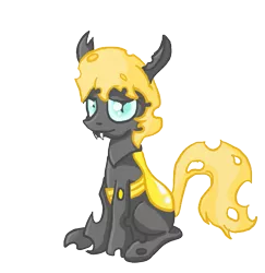 Size: 727x749 | Tagged: artist:evetssteve, changeling, colt, derpibooru import, male, oc, oc:golden brisk, safe, simple background, solo, transparent background, trap, unofficial characters only, vector, yellow changeling