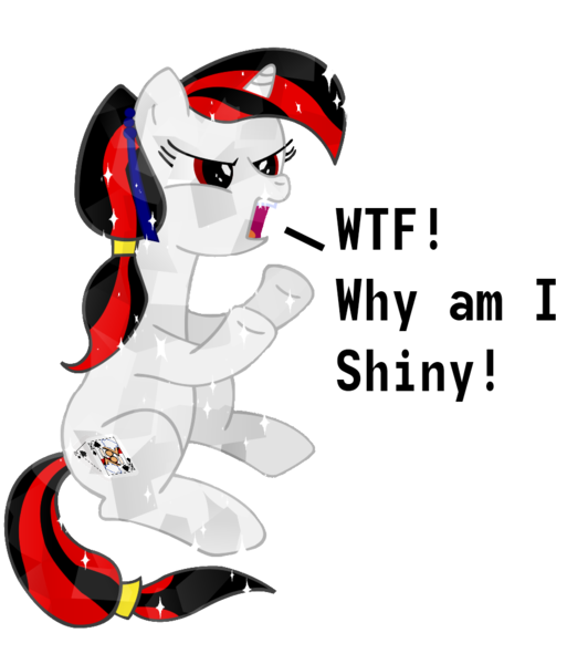 Size: 900x1053 | Tagged: safe, artist:omnitoast, derpibooru import, oc, oc:blackjack, unofficial characters only, crystal pony, pony, unicorn, fallout equestria, fallout equestria: project horizons, fanfic, comic, crystallized, cutie mark, fanfic art, female, hooves, horn, mare, open mouth, simple background, sitting, solo, teeth, transparent background