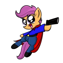 Size: 538x536 | Tagged: artist:daniel-sg, cute, cutealoo, derpibooru import, i wanna be the guy, safe, scootaloo, solo, the kid, this will end in tears and/or death and/or covered in tree sap