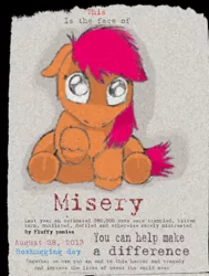 Size: 900x1192 | Tagged: abuse, artist:fluffsplosion, boxhugging, crying, derpibooru import, fluffy pony, fluffy pony grimdark, grimdark, scootafluff, solo