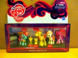 Size: 1600x1200 | Tagged: safe, derpibooru import, official, carrot cake, cup cake, nurse redheart, pound cake, pumpkin cake, pony, baby, baby pony, blind bag, dazzle cake, figure, irl, photo, toy