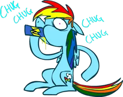 Size: 480x380 | Tagged: artist:ghost, can, derpibooru import, drinking, rainbow dash, safe, solo