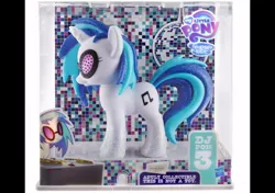 Size: 540x380 | Tagged: comic con, derpibooru import, disco, disco ball, figure, glitter, hasbro, holes, not toy, official, safe, toy, turntable, vinyl scratch