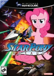 Size: 800x1119 | Tagged: artist:nickyv917, box art, derpibooru import, gamecube, nintendo, parody, pinkie pie, safe, star fox, star fox: assault