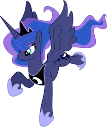 Size: 7000x8282 | Tagged: absurd resolution, artist:kp-shadowsquirrel, artist:pinkiemina, derpibooru import, flying, princess luna, raised hoof, safe, simple background, smiling, solo, spread wings, transparent background, vector, wings