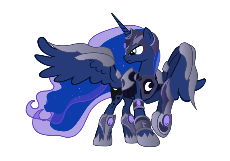 Size: 5864x4094 | Tagged: absurd resolution, armor, artist:mrflabbergasted, artist:zedrin, dead source, derpibooru import, princess luna, safe, simple background, solo, transparent background, vector, wing armor