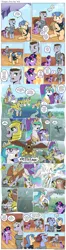 Size: 1200x4512 | Tagged: safe, artist:muffinshire, derpibooru import, firefly, princess celestia, twilight sparkle, oc, oc:dizzy star, oc:savoir faire, oc:sergeant thunderhead, gryphon, comic:twilight's first day, airship, armor, blood, chariot, clothes, comic, cute, dexterous hooves, excited, falling, female, fight, filly, filly twilight sparkle, flashback, foal, glasses, glowing eyes, magic, muffinshire is trying to murder us, paper bag, royal guard, scar, slice of life, trotting, twiabetes, uniform, younger