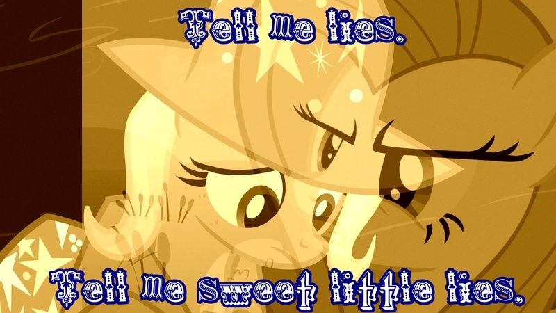 Size: 1280x720 | Tagged: artist needed, caption, derpibooru import, female, fleetwood mac, flutterbitch, fluttershy, image macro, lesbian, lyrics, sad, safe, shipping, text, trixie, trixieshy