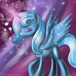 Size: 2000x2000 | Tagged: safe, artist:budgieflitter, derpibooru import, trixie, alicorn, pony, alicornified, race swap, solo, trixiecorn