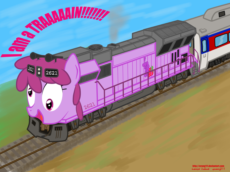 Size: 4000x3000 | Tagged: artist:orang111, berry punch, berryshine, derp, derpibooru import, drunk, inanimate tf, insanity, korail, locomotive, mugunghwa, railroad, safe, this will end in death, this will end in tears, this will end in tears and/or death, train, trainified, train ponies, transformation, wat, what has science done