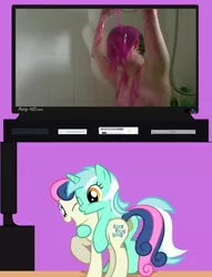 Size: 612x800 | Tagged: suggestive, derpibooru import, bon bon, lyra heartstrings, sweetie drops, earth pony, human, pony, unicorn, exploitable meme, female, gunge, mare, meme, obligatory pony, pony hd, slime, tv meme