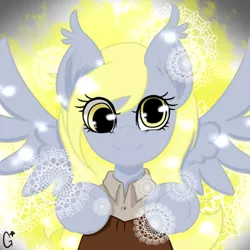 Size: 600x600 | Tagged: safe, artist:genistine, derpibooru import, derpy hooves, pegasus, pony, female, mare, snow, snowfall, solo