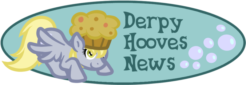 Size: 960x334 | Tagged: safe, artist:furrgroup, derpibooru import, derpy hooves, pegasus, pony, banner, bubble, derpy hooves news, derpyhoovesnews, female, food, hat, mare, muffin, solo