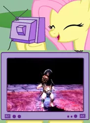 Size: 563x771 | Tagged: babality, derpibooru import, exploitable meme, fluttershy, meme, mortal kombat, obligatory pony, safe, scorpion (mortal kombat), tv meme