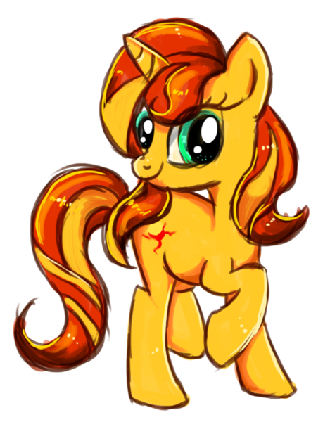 Size: 614x785 | Tagged: safe, artist:ii-art, derpibooru import, sunset shimmer, pony, faic, raised hoof, smiling, smirk, solo, twiface