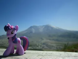 Size: 4320x3240 | Tagged: artist:v0jelly, derpibooru import, figure, irl, mountain, mount saint helens, photo, ponies around the world, safe, toy, twilight sparkle, volcano, washington