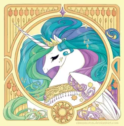 Size: 600x613 | Tagged: artist:cinnamoron, derpibooru import, modern art, nouveau, princess celestia, safe, solo