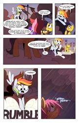 Size: 1320x2040 | Tagged: artist:karzahnii, comic, derpibooru import, rain, rainbow dash, safe, scootaloo, tales from ponyville, wet, wet mane