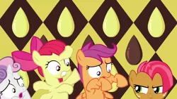 Size: 1280x720 | Tagged: apple bloom, artist:capnpea, babs seed, cutie mark crusaders, derpibooru import, edit, safe, scootaloo, sweetie belle