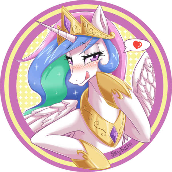 Size: 1000x1000 | Tagged: safe, artist:skykain, derpibooru import, princess celestia, adorasexy, bedroom eyes, blushing, circle, cute, cutelestia, example, female, heart, licking, licking lips, sexy, solo, stupid sexy celestia, tongue out