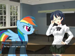 Size: 799x598 | Tagged: crossover, derpibooru import, dialogue, katawa shoujo, rainbow dash, safe