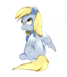Size: 758x861 | Tagged: safe, artist:pepooni, derpibooru import, derpy hooves, pegasus, pony, female, food, mare, muffin, solo