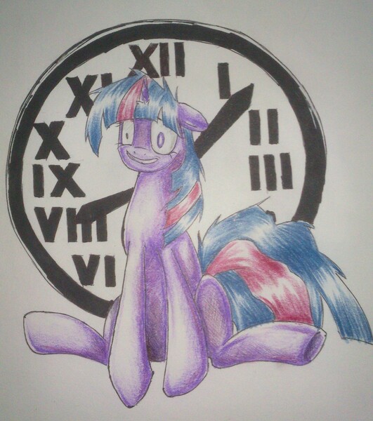 Size: 2237x2529 | Tagged: artist:iceminth, clock is ticking, derpibooru import, safe, solo, twilight snapple, twilight sparkle