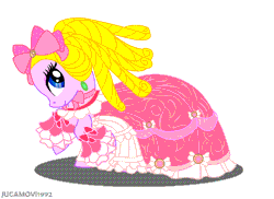 Size: 1000x727 | Tagged: safe, artist:jucamovi1992, derpibooru import, ponified, pony, animated, marie antoinette, run cycle, running, solo, the rose of versailles