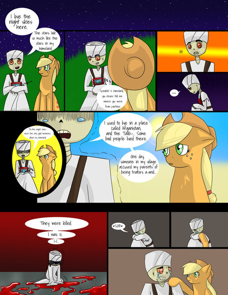 Size: 786x1017 | Tagged: achmed the dead terrorist, applejack, artist:greedymagpie, comic, derpibooru import, grimdark, jeff dunham