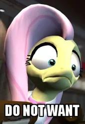 Size: 252x369 | Tagged: 3d, artist:mikolajmieszko1, artist:thatgraycartoonpony, derpibooru import, do not want, fluttershy, gmod, reaction image, safe, solo