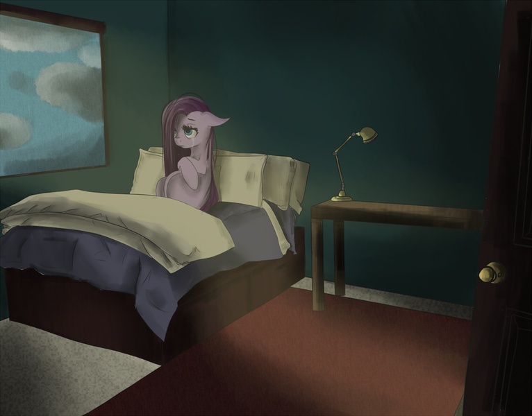 Size: 1277x1000 | Tagged: artist:potheadsam, bed, crying, dark, derpibooru import, pinkamena diane pie, pinkie pie, room, sad, safe, solo