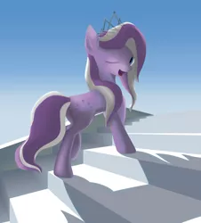 Size: 10798x11961 | Tagged: absurd resolution, artist:midwestbrony, derpibooru import, diamond tiara, one eye closed, safe, stairs, vector, wink