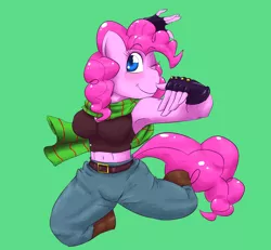 Size: 2600x2400 | Tagged: anthro, armpits, artist:plankboy, battle tendency, belly button, derpibooru import, female, jojo pose, jojo's bizarre adventure, joseph joestar, parody, pinkie pie, pose, safe, solo