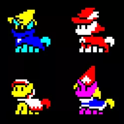 Size: 512x512 | Tagged: 8-bit, artist:scalybeing, black mage, derpibooru import, final fantasy, nintendo entertainment system, pixel art, red mage, safe, time mage, white mage