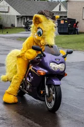 Size: 1276x1920 | Tagged: applejack, artist:judhudson, derpibooru import, fursuit, irl, motorcycle, photo, safe