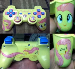 Size: 931x859 | Tagged: controller, custom, derpibooru import, dualshock controller, fluttershy, irl, photo, playstation, playstation 3, safe, toy