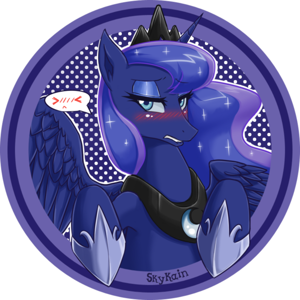 Size: 1000x1000 | Tagged: artist:skykain, blushing, derpibooru import, female, princess luna, safe, solo