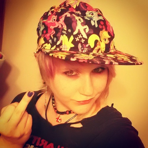 Size: 500x500 | Tagged: brony, derpibooru import, finger, hat, human, irl, irl human, middle finger, photo, safe, solo, vulgar