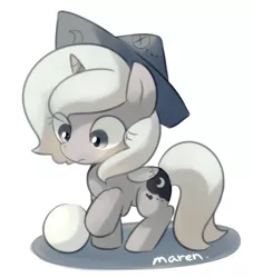 Size: 1141x1255 | Tagged: artist:maren, cartographer's cap, derpibooru import, eye clipping through hair, female, filly, hat, monochrome, moonstuck, pixiv, princess luna, safe, solo, woona, younger