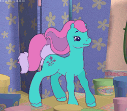 Size: 435x383 | Tagged: animated, cute, derpibooru import, frame by frame, g2, horses doing horse things, ivy, my little pony friendship gardens, pc game, safe, solo, tail flick, video game