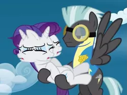 Size: 619x466 | Tagged: derpibooru import, female, great moments in animation, male, rarilane, rarity, safe, screencap, shipping, straight, thunderlane, wonderbolts academy